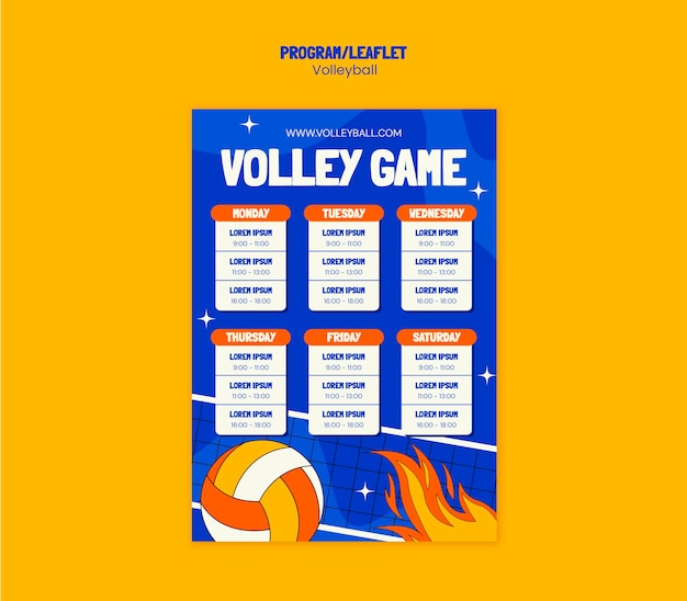 Free PSD volleyball program template design