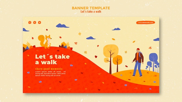 Free PSD walk in nature banner template