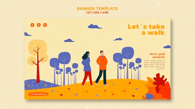 Free PSD walk in nature template banner