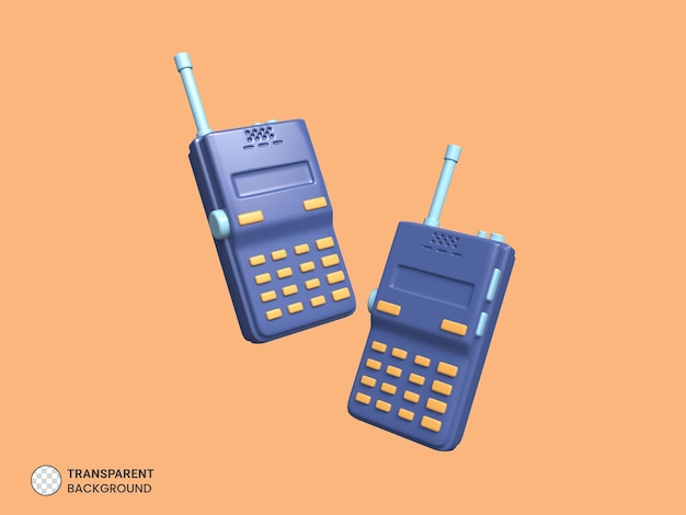 Free PSD walkie talkie icon isolated 3d render illustration