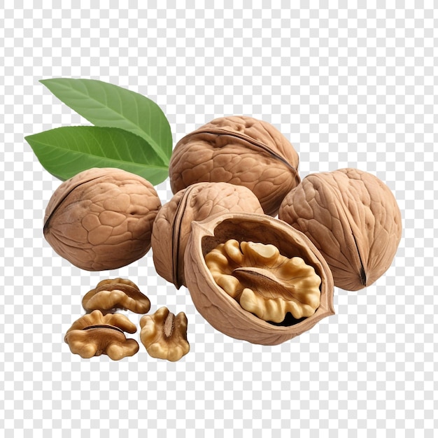 Free PSD walnuts isolated on transparent background