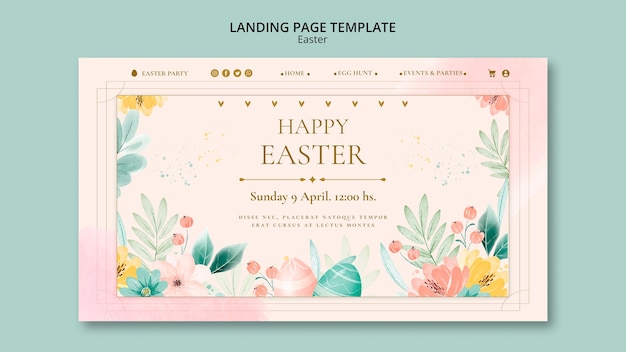 Free PSD watercolor easter design template