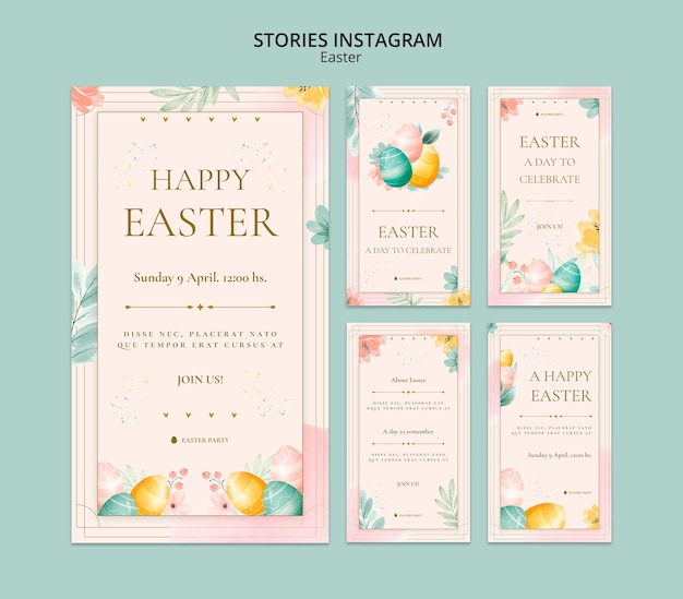 Free PSD watercolor easter design template