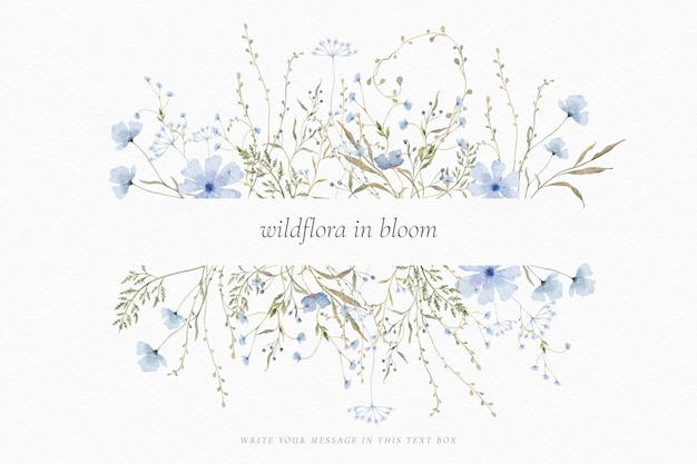 Watercolor floral background with delicate floral arrangements