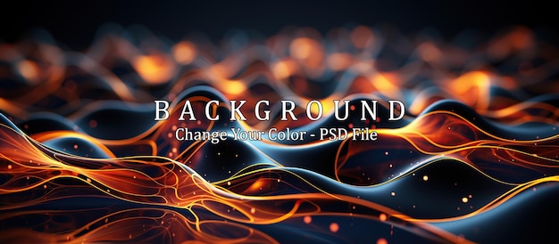 Free PSD wavy background with orange and blue elements