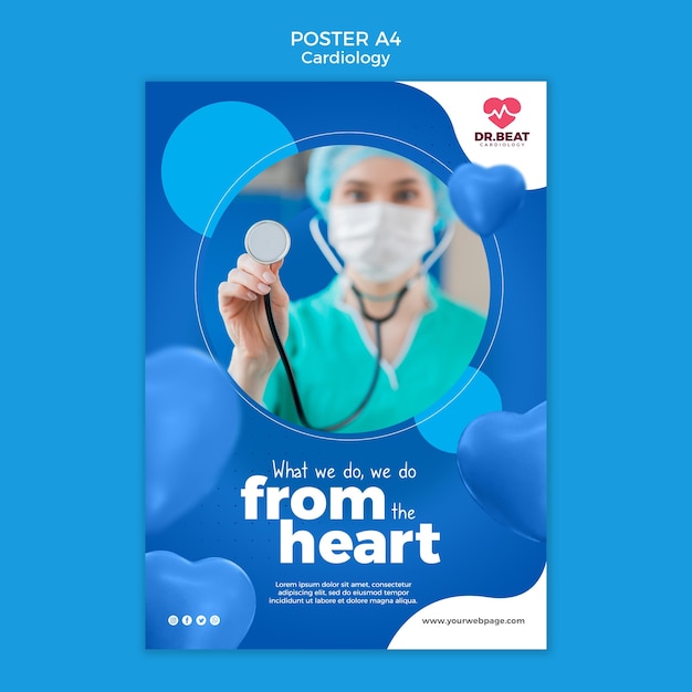 Free PSD we do it from the heart poster template