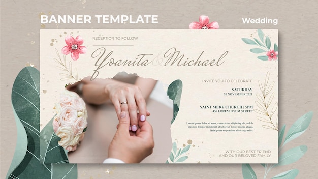 Free PSD wedding banner template