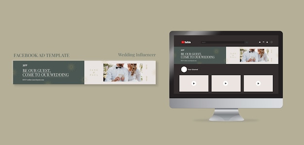 Free PSD wedding influencer template design