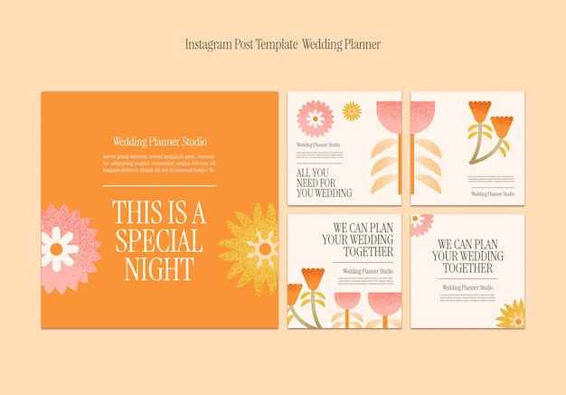 Free PSD wedding planner  instagram posts