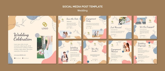 Free PSD wedding social media post template