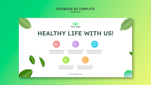 Free PSD wellness concept facebook template