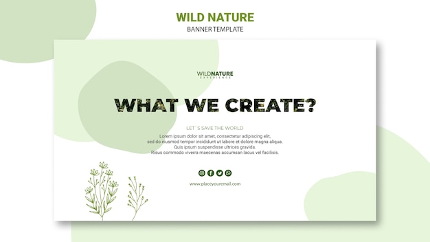 Free PSD what we creature nature banner template