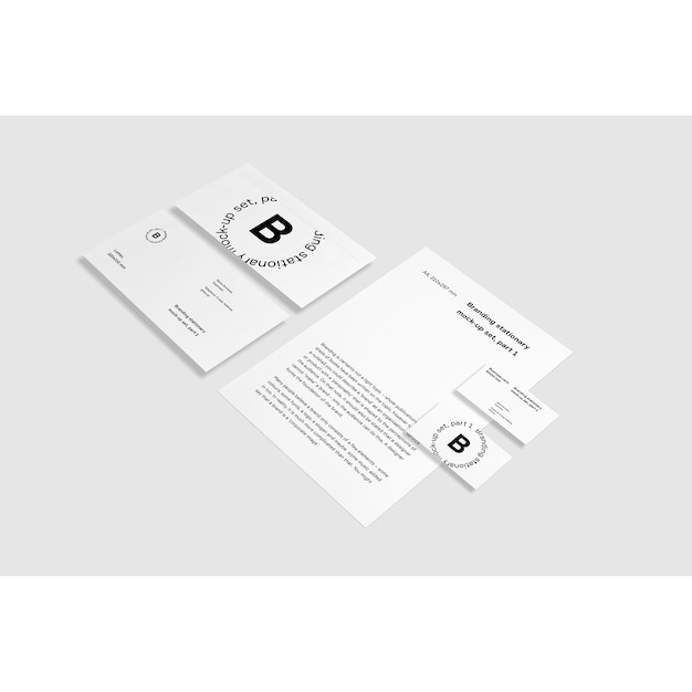 Free PSD white business stationery mock up