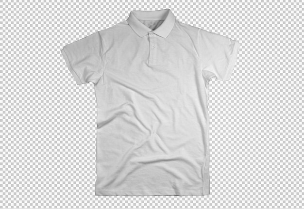 Free PSD white open polo shirt