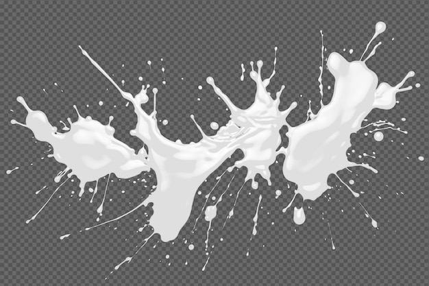 White paint splash isolated on a transparent background