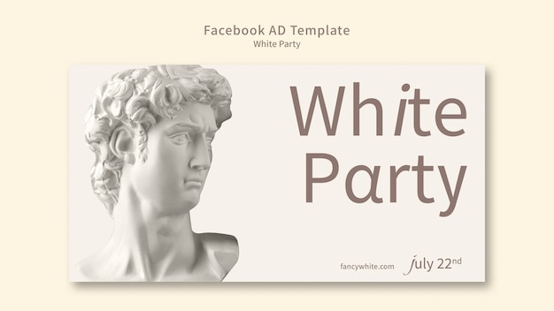 Free PSD white party social media promo template