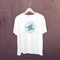 Free PSD white t-shirt front mockup