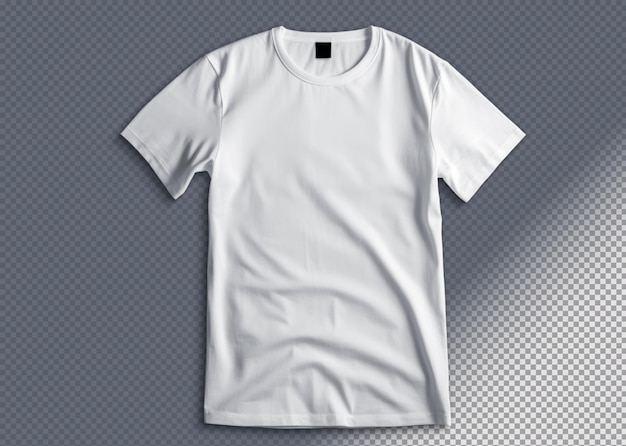 White tshirt on transparent background