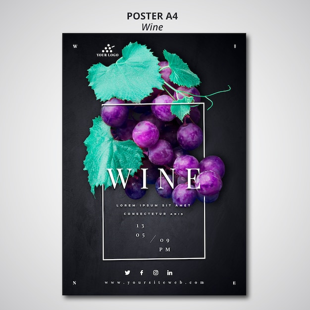 Free PSD wine company poster design