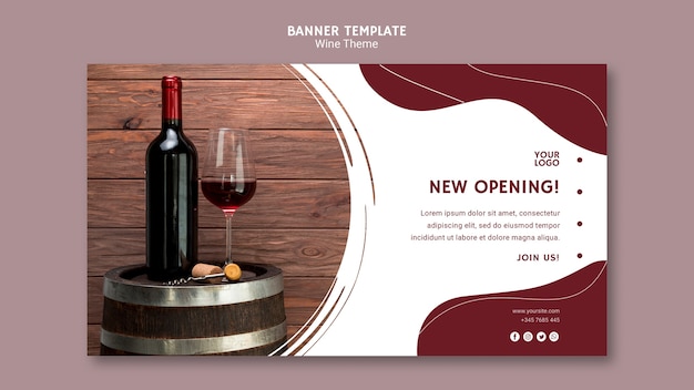 Free PSD wine opening banner template