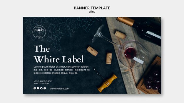 Free PSD wine shop template banner