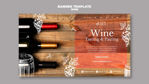 Free PSD wine tasting banner template style