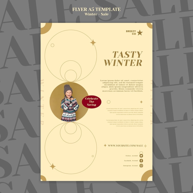 Free PSD winter design flyer template