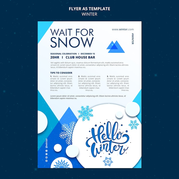 Free PSD winter flyer template design