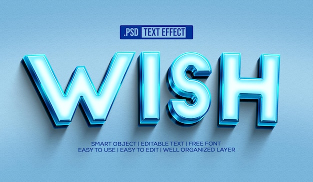 Free PSD wish text style effect