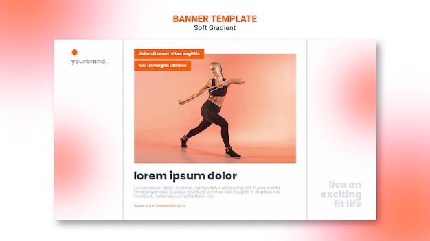 Woman doing stretching exercises banner template