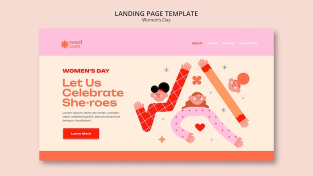 Free PSD women's day celebration landing page template