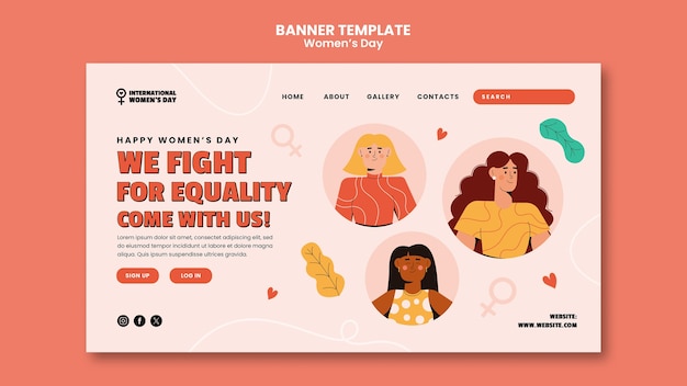 Free PSD women's day celebration landing page