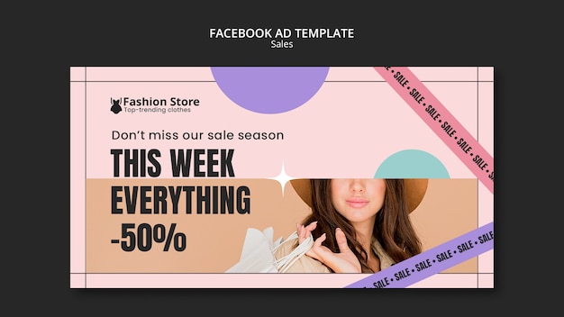 Free PSD women's fashion sale social media promo template