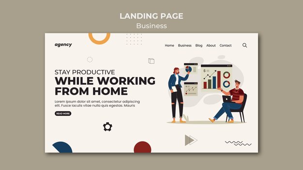 Working remotely landing page template