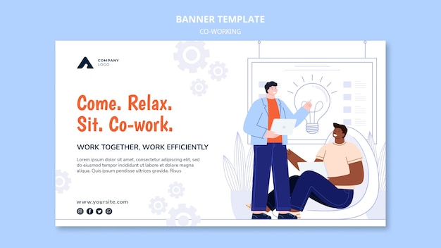 Working together banner template