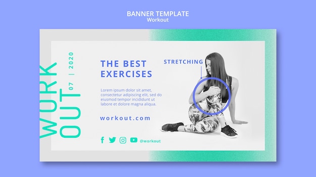 Free PSD workout concept banner template