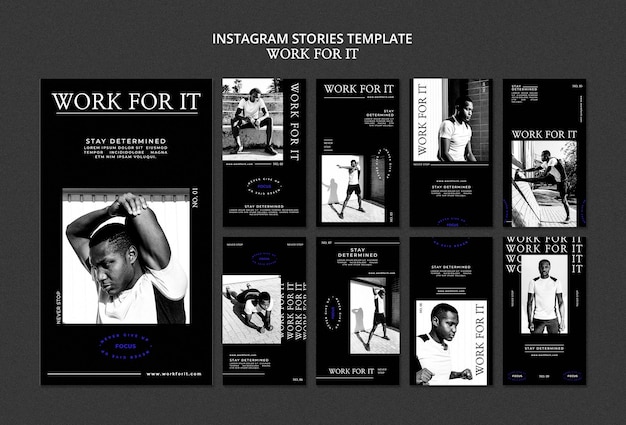 Workout for it social media stories template