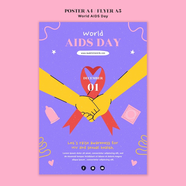 Free PSD world aids day print template