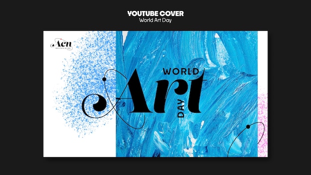 Free PSD world art day celebration youtube cover