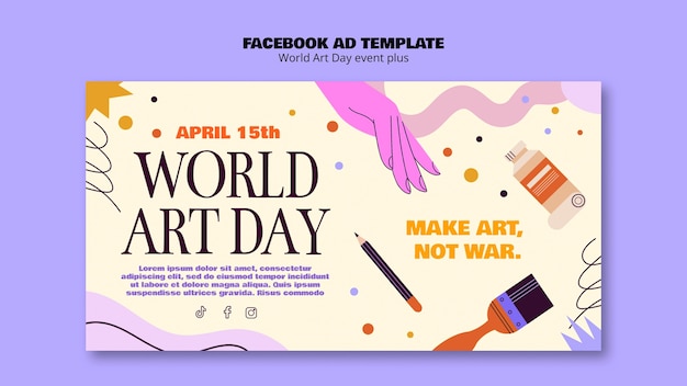 Free PSD world art day template design