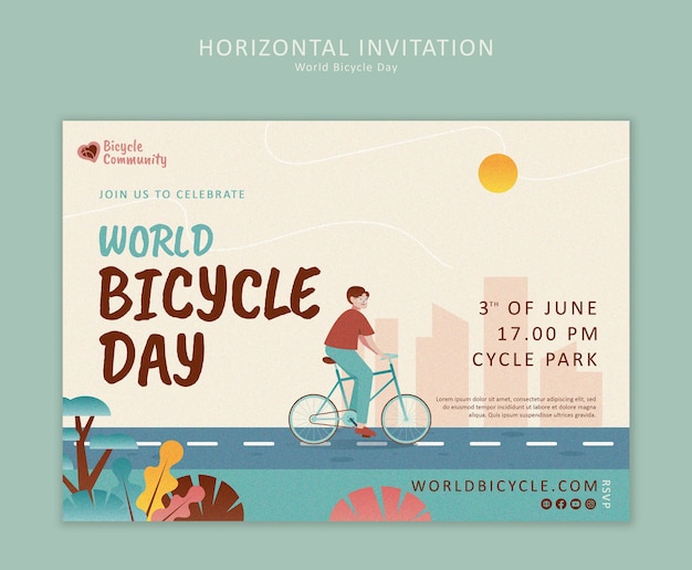 Free PSD world bicycle day celebration template