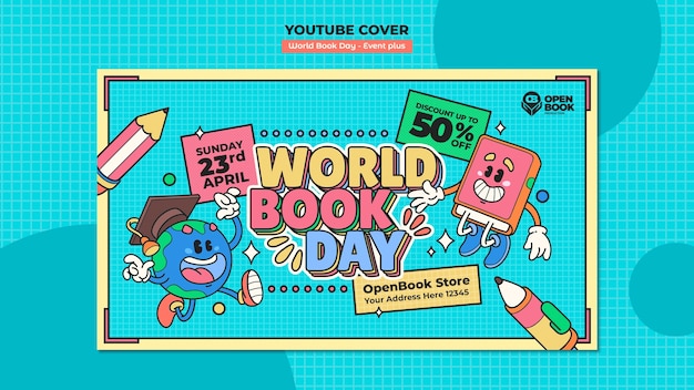 Free PSD world book day  template design