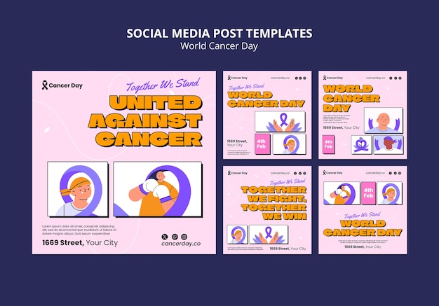 Free PSD world cancer day instagram posts