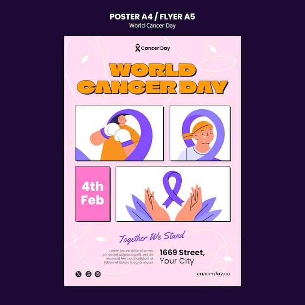 World cancer day poster template