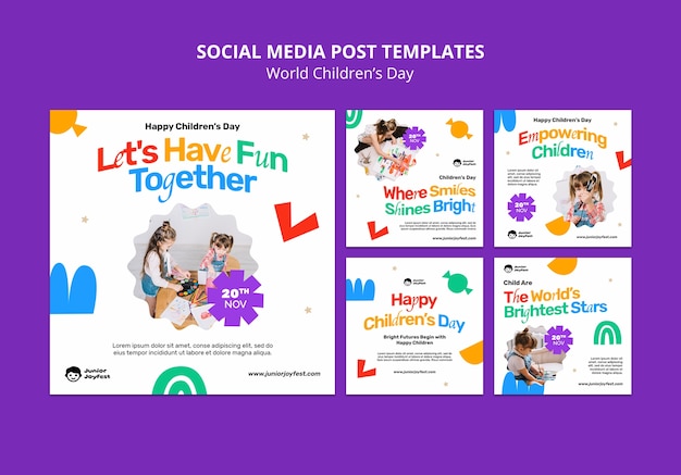 Free PSD world children's day template design