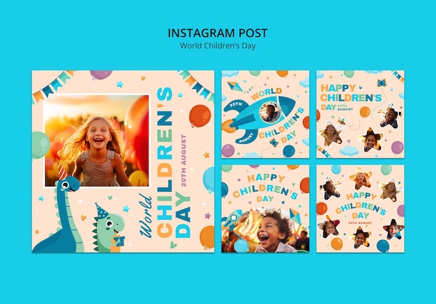 World children's day template  design