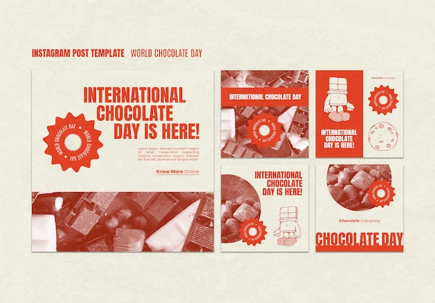 Free PSD world chocolate day celebration  instagram posts