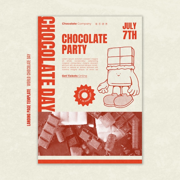 Free PSD world chocolate day celebration poster template