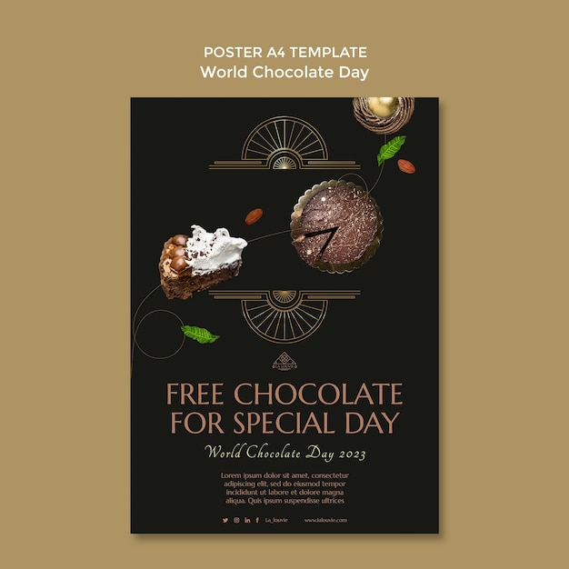 Free PSD world chocolate day poster template