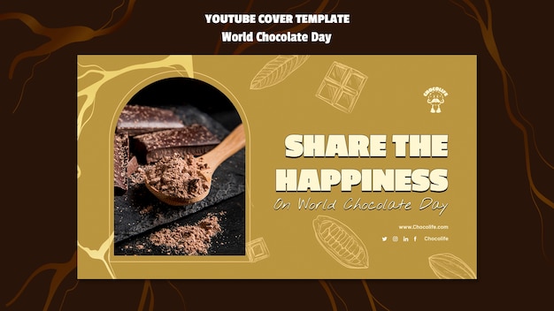 Free PSD world chocolate day youtube cover template